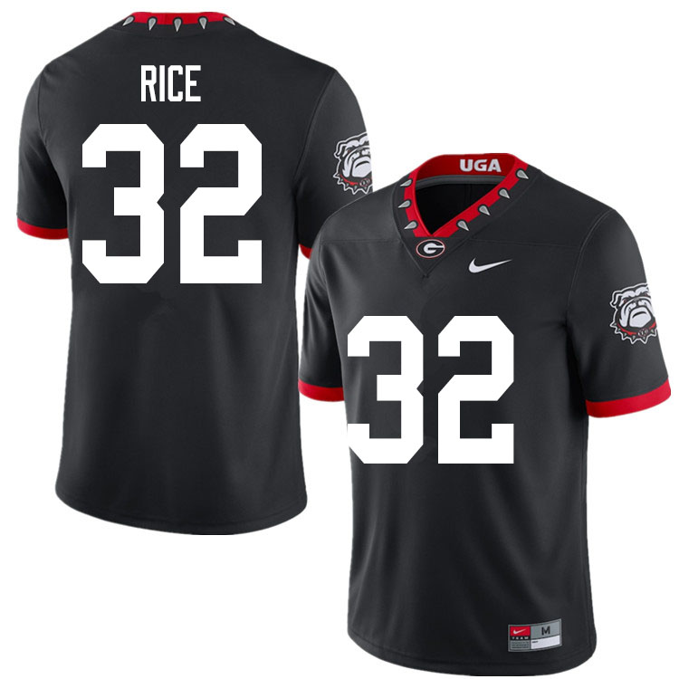 2020 Men #32 Monty Rice Georgia Bulldogs Mascot 100th Anniversary College Football Jerseys Sale-Blac